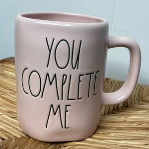 Rae Dunn Artisan Collection sweetheart pink you complete me oversized mug new!
